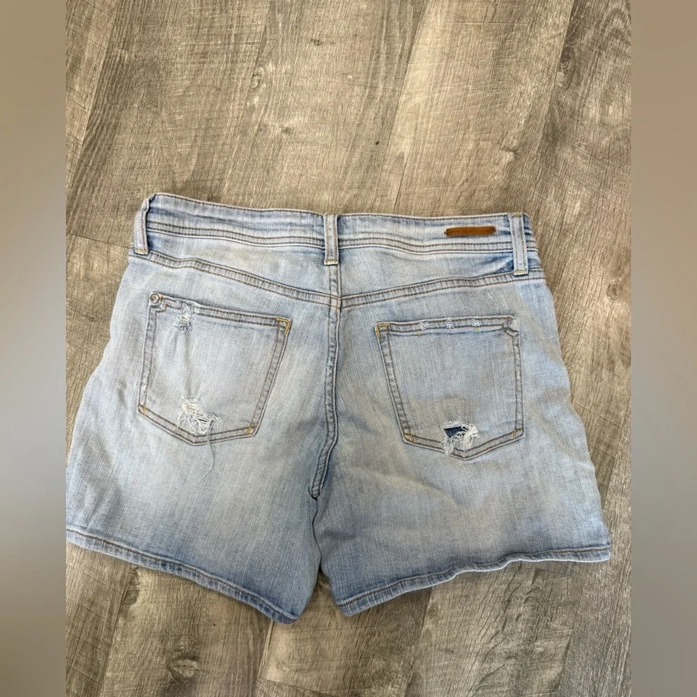 Pilcro-Hyphen Distressed Light Blue Denim Shorts Size 27